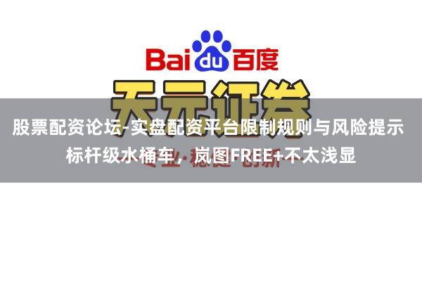 股票配资论坛-实盘配资平台限制规则与风险提示 标杆级水桶车，岚图FREE+不太浅显
