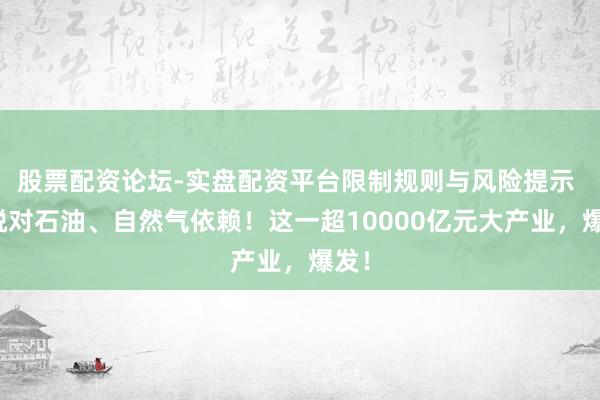 股票配资论坛-实盘配资平台限制规则与风险提示 开脱对石油、自然气依赖！这一超10000亿元大产业，爆发！