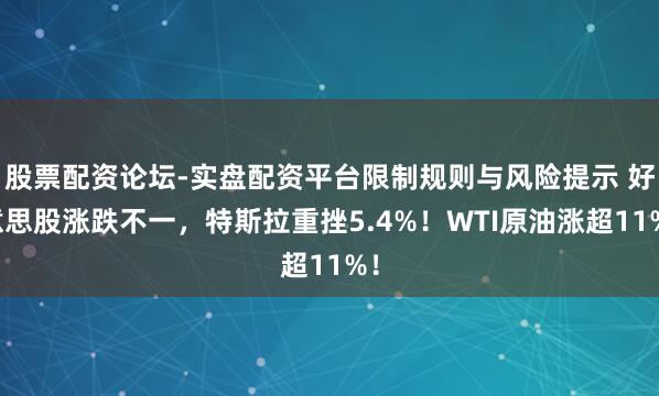 股票配资论坛-实盘配资平台限制规则与风险提示 好意思股涨跌不一，特斯拉重挫5.4%！WTI原油涨超11%！